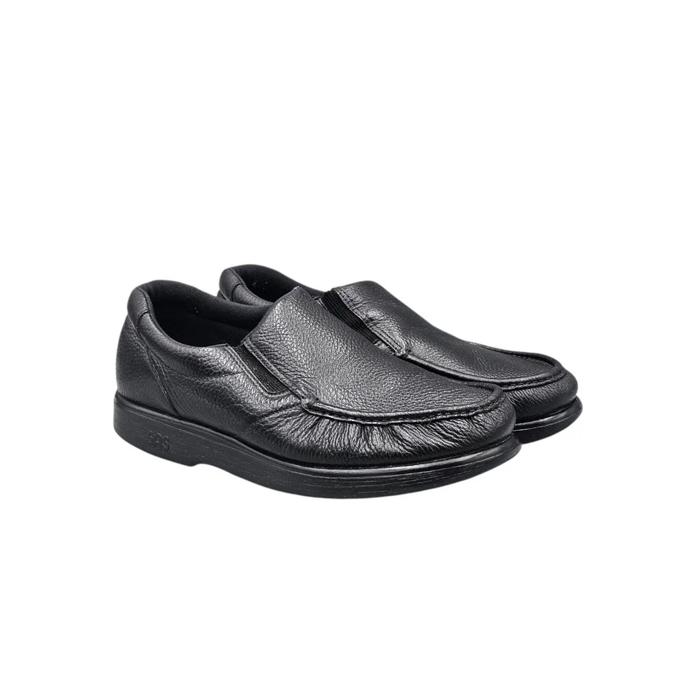 SAS Mens Side Gore Black Leather Comfort Moc Toe Loafers Shoes 14 M H6970081-3